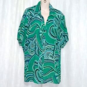 ✨Bogo FREE✨ Lane Bryant Polka Dot Artsy Design Short Sleeve Top Sz 26/28